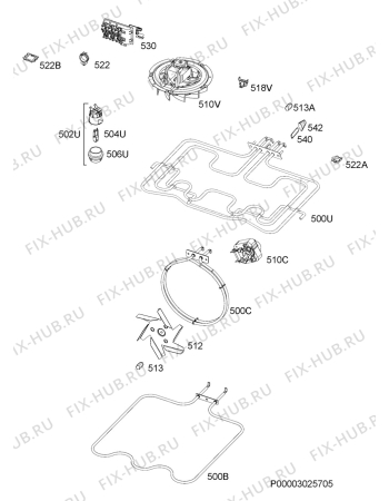 Взрыв-схема плиты (духовки) Aeg Electrolux BE3013421W - Схема узла Electrical equipment